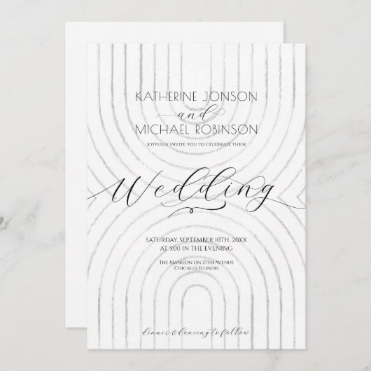 Invitation Mariage minimaliste élégant (Devant / Derrière)