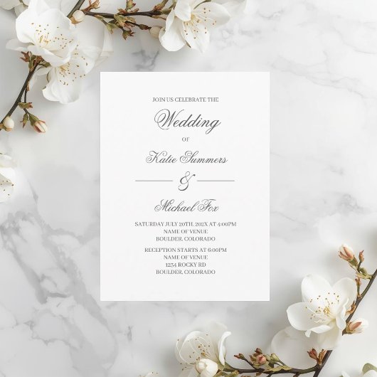 Invitation Mariage minimaliste élégant