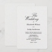 Invitation Mariage minimaliste élégant classique moderne (Devant / Derrière)