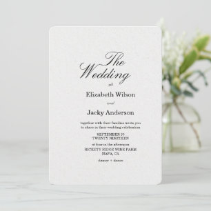 Invitation Mariage minimaliste élégant classique moderne