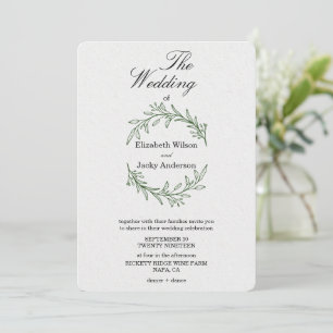 Invitation Mariage minimaliste élégant classique moderne