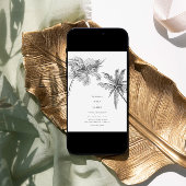 Invitation Mariage minimaliste élégant et tropical moderne