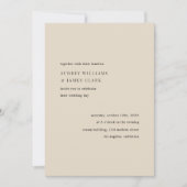 Invitation Mariage Minimaliste Élégant Simple Beige (Devant)
