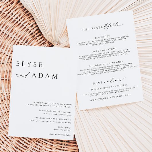 Invitation Mariage minimaliste Ellesmere