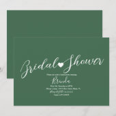 Invitation Mariage Minimaliste  Émeraude Simple (Devant / Derrière)