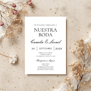 Invitation Mariage minimaliste en espagnol