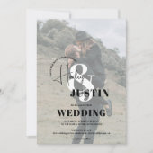 Invitation Mariage minimaliste en noir blanc (Devant)