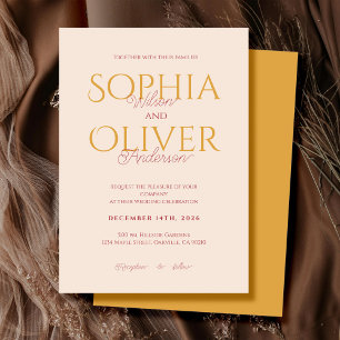 Invitation Mariage minimaliste en or