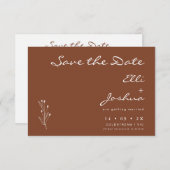 Invitation Mariage Minimaliste En Terracotta Enregistrer La C (Devant / Derrière)