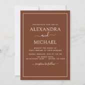 Invitation Mariage minimaliste en terre cuite Boho (Devant)