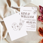 Invitation Mariage minimaliste en terre cuite Boho