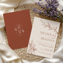 Mariage minimaliste en terre cuite brûlé Orange Bo