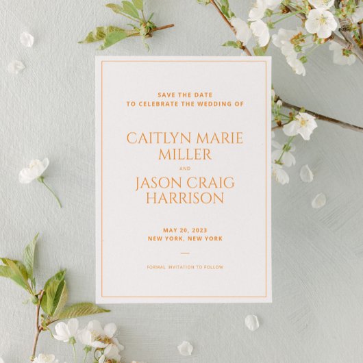 Invitation Mariage minimaliste Enregistrer la date