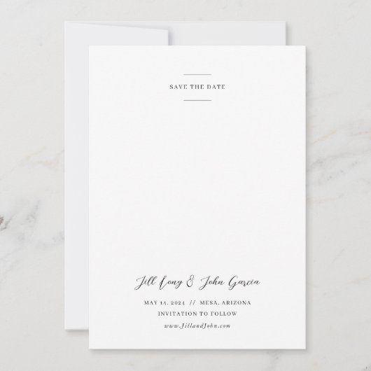 Invitation Mariage minimaliste Enregistrer la date (Devant)