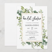 Invitation Mariage Minimaliste Eucalyptus (Devant / Derrière)
