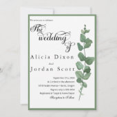 Invitation Mariage Minimaliste Eucalyptus et Verdure (Devant)