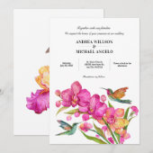 Invitation Mariage minimaliste faune flore (Devant / Derrière)