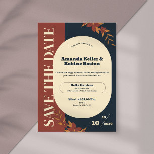 Invitation Mariage minimaliste floral Enregistrer la date
