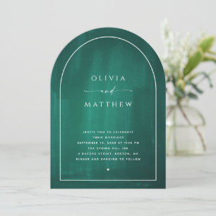 Invitation Mariage minimaliste géométrique en arche de couleu