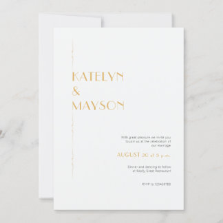 Invitation Mariage minimaliste Gold & Ivory Modern