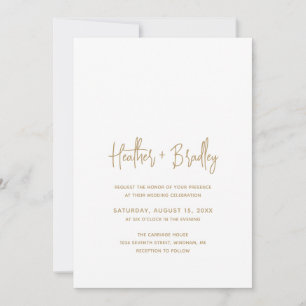 Invitation Mariage minimaliste Gold Modern