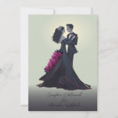 Invitation Mariage minimaliste gothique romantique (Devant)