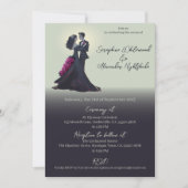 Invitation Mariage minimaliste gothique romantique (Devant)
