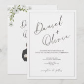 Invitation Mariage minimaliste gris (Devant / Derrière)