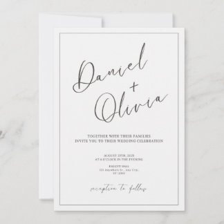 Invitation Mariage minimaliste gris