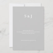 Invitation Mariage Minimaliste Gris Chardon Écossais (Dos)