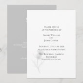 Invitation Mariage Minimaliste Gris Chardon Écossais (Devant / Derrière)