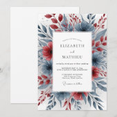 Invitation Mariage Minimaliste Gris Pierre Poli (Devant / Derrière)