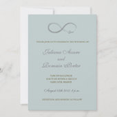 Invitation Mariage minimaliste gris turquoise signe d'infini (Devant)