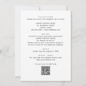 Invitation Mariage Minimaliste Initiales | Détails Modernes & (Dos)