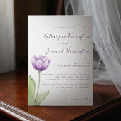 Invitation Mariage minimaliste Lavender Purple Tulip