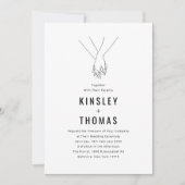 Invitation Mariage Minimaliste les Mains Enlacées (Devant)