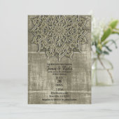 Invitation Mariage Minimaliste Mandala Brun Terreux Rustique (Debout devant)