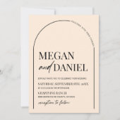 Invitation Mariage minimaliste minimaliste en arche beige mod (Devant)