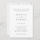 Invitation Mariage minimaliste moderne (Devant)