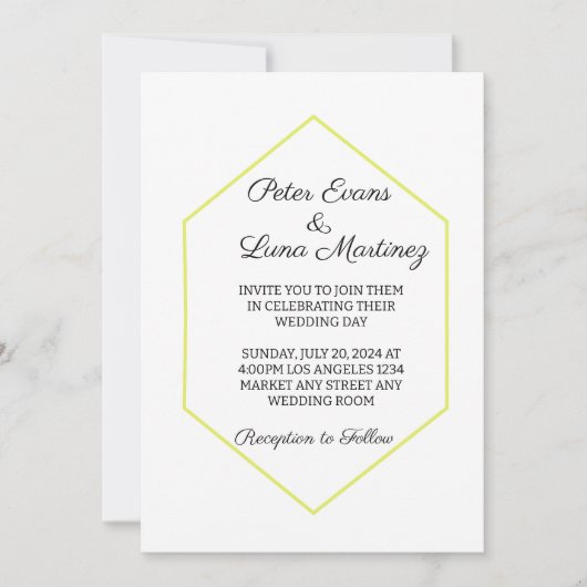 Invitation Mariage Minimaliste Moderne (Devant)