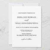 Invitation Mariage minimaliste moderne (Devant)