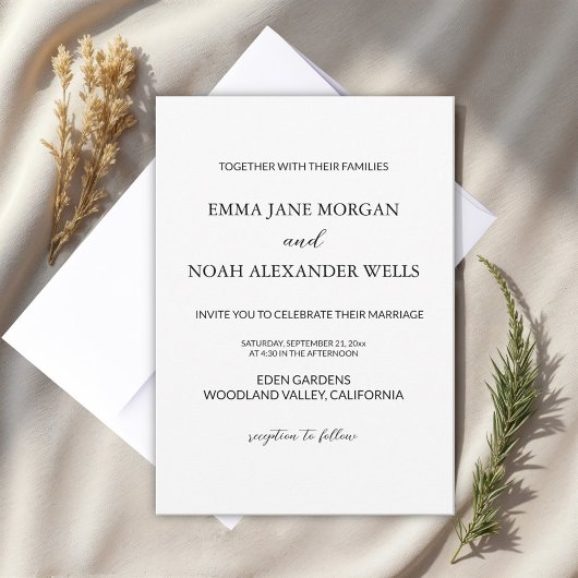 Invitation Mariage minimaliste moderne