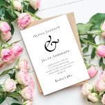 Invitation Mariage minimaliste moderne<br><div class="desc">Ce design minimaliste exclusif est le choix idéal pour votre mariage contemporain.</div>