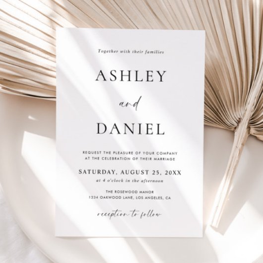 Invitation Mariage minimaliste moderne