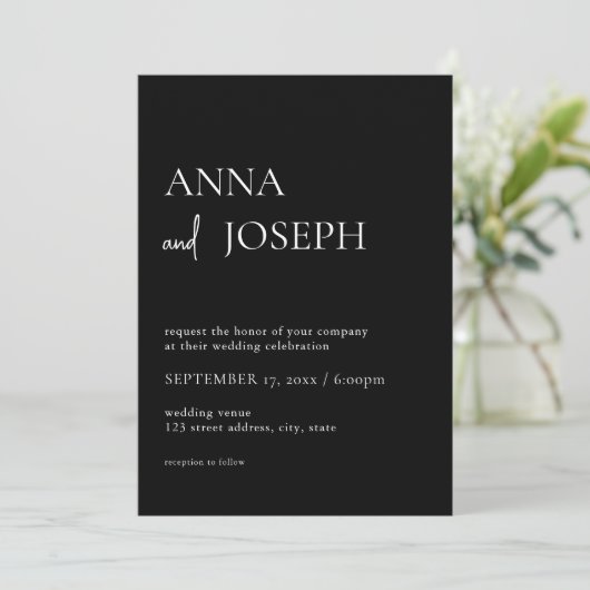 Invitation Mariage minimaliste moderne (Debout devant)