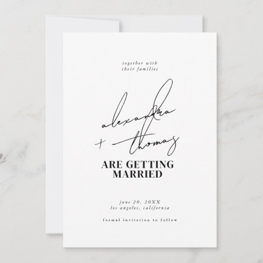 Invitation Mariage minimaliste moderne (Devant)