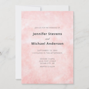 Invitation Mariage Minimaliste Moderne Aquarelle Pêche
