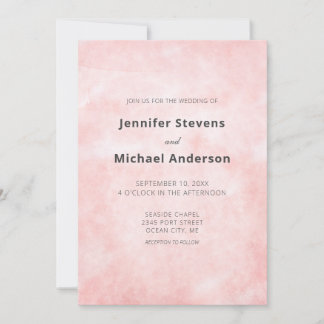 Invitation Mariage Minimaliste Moderne Aquarelle Pêche