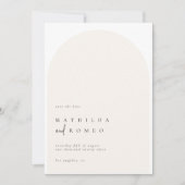 Invitation Mariage minimaliste moderne arche beige enregistre (Devant)