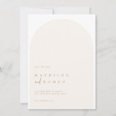 Invitation Mariage minimaliste moderne arche beige enregistre (Devant)